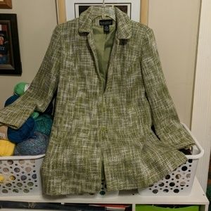 Dialogue Green Tweed Coat